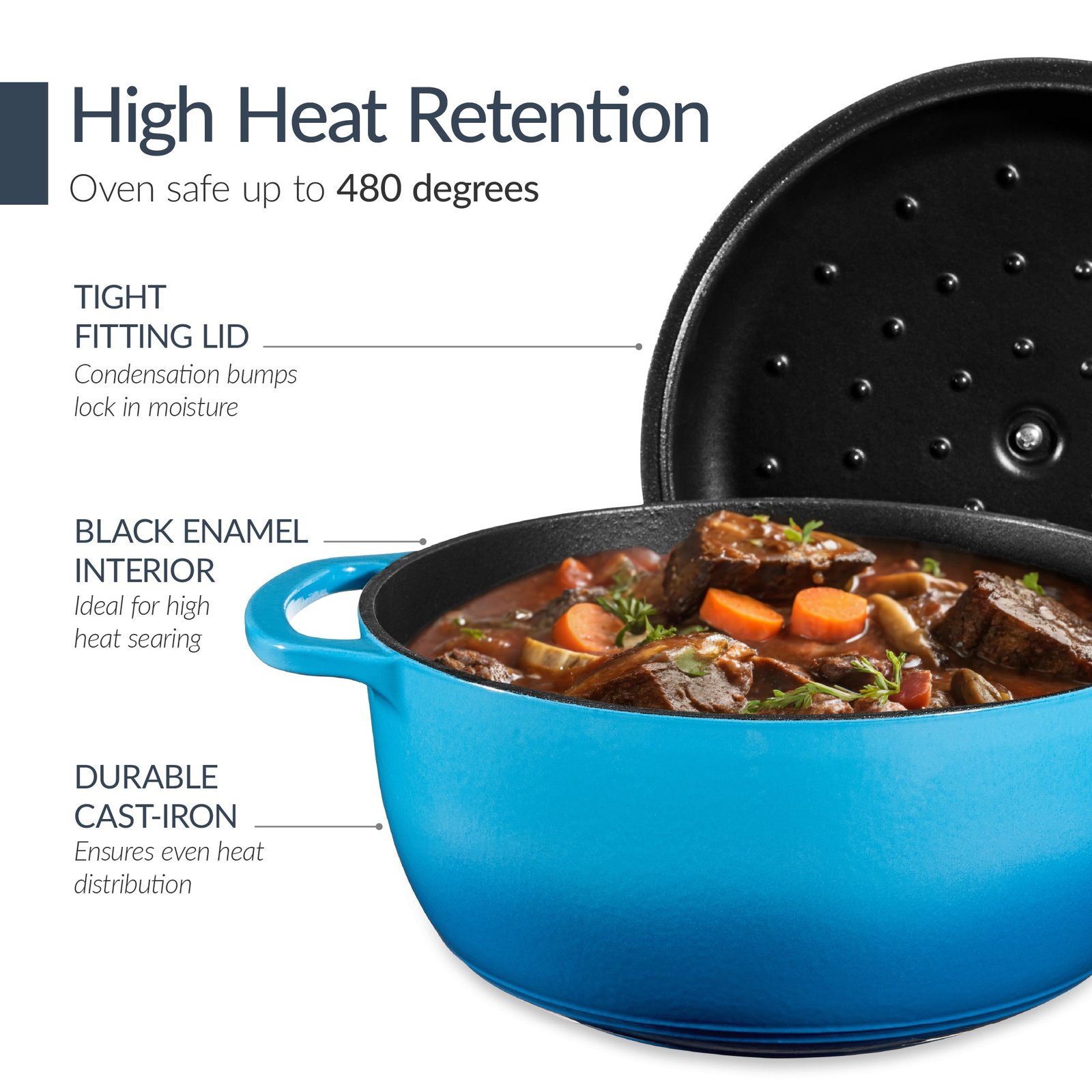 Non-Stick Pot & Pan Cookware Set. Cast Iron Skillet. Pan. Press. Dutch Oven - Image 5
