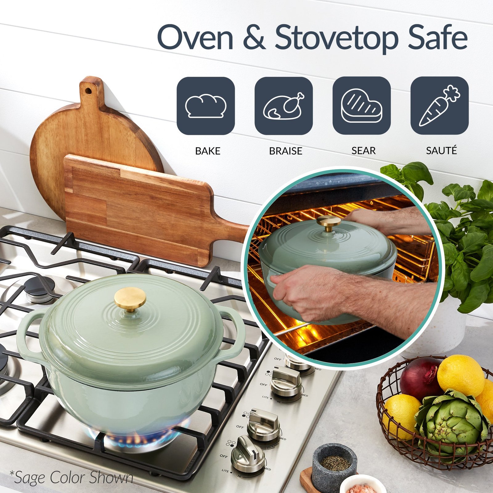 Non-Stick Pot & Pan Cookware Set. Cast Iron Skillet. Pan. Press. Dutch Oven - Image 7