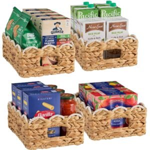 9x12 Scalloped Shelf Basket. Pantry Bins. 4 Pack