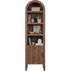 72 Tall Narrow Arched Pantry Cabinet w/ Door. 4-Tier Storage Cabinet
