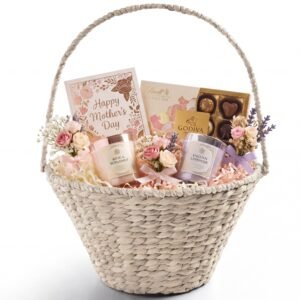 Easter Basket. Large Woven Easter Basket for Kids w/ Collapsible Handle
