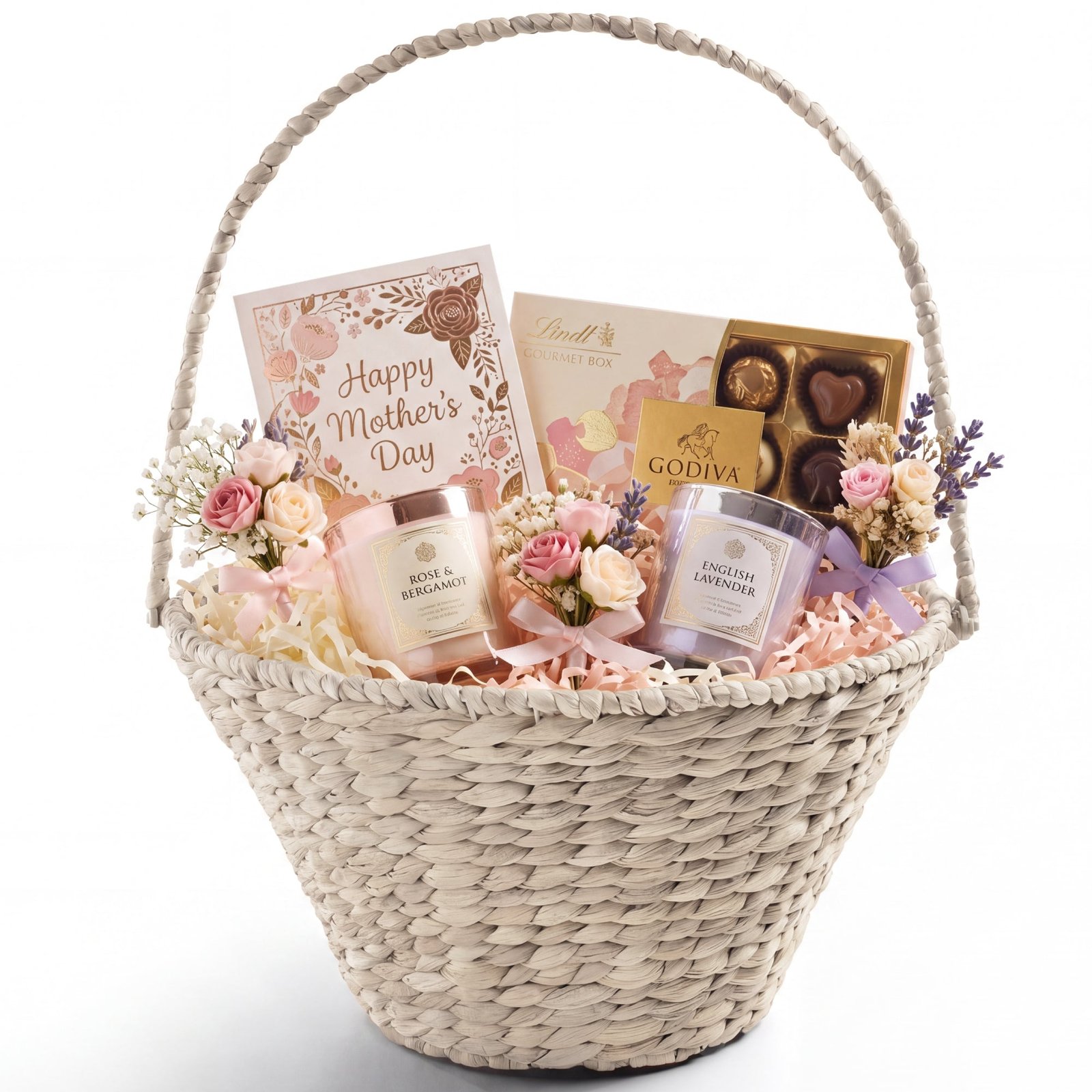 Easter Basket. Large Woven Easter Basket for Kids w/ Collapsible Handle