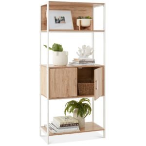 Storage Bookshelf for Living Room. Walkway w/ Cabinet. Elevated Design