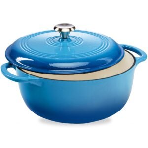 Cast-Iron Dutch Oven Kitchen Cookware w/ Enamel. Handles - 7.5qt