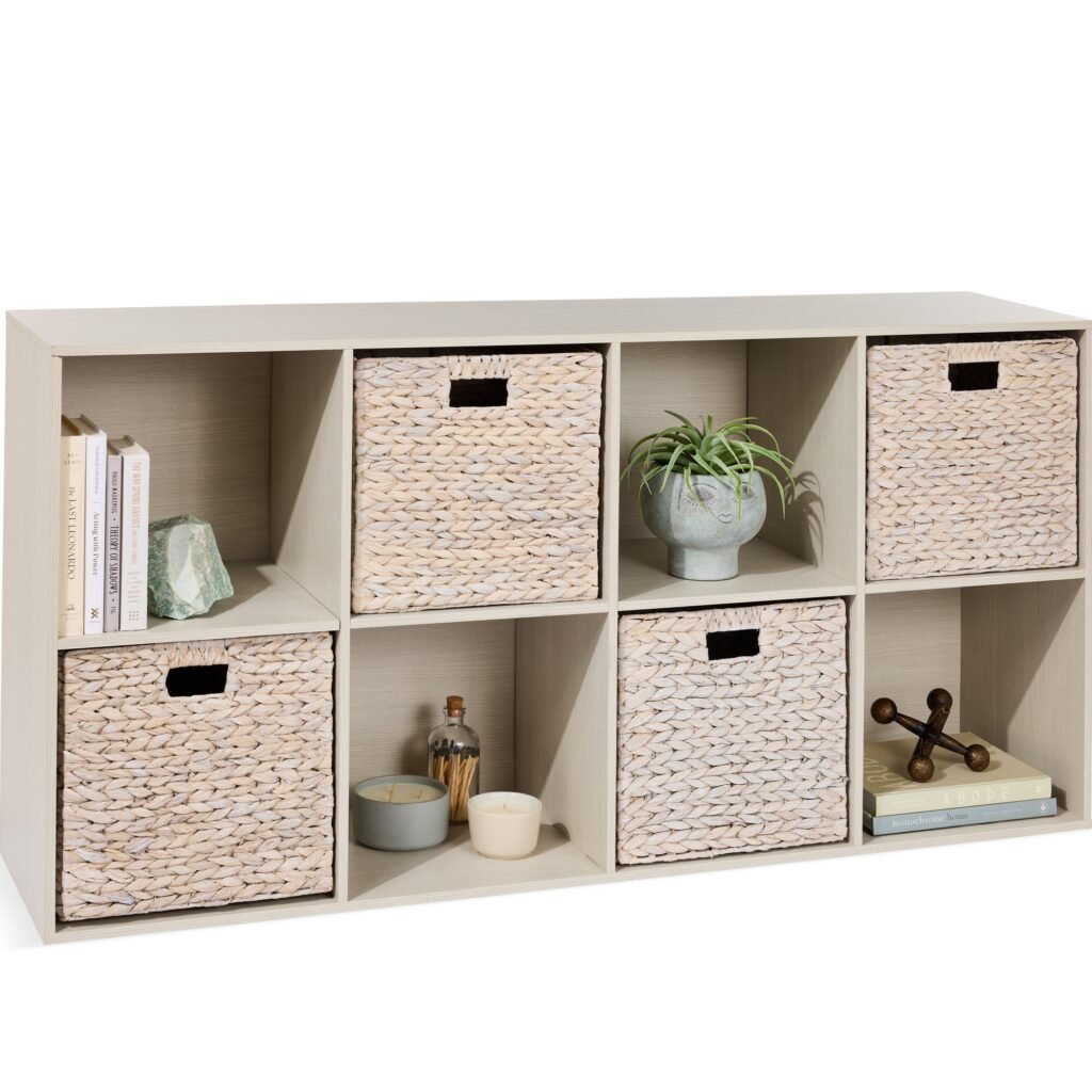 8-Cube Bookshelf. 11in Storage Display w/ Removable Panels. Customizable