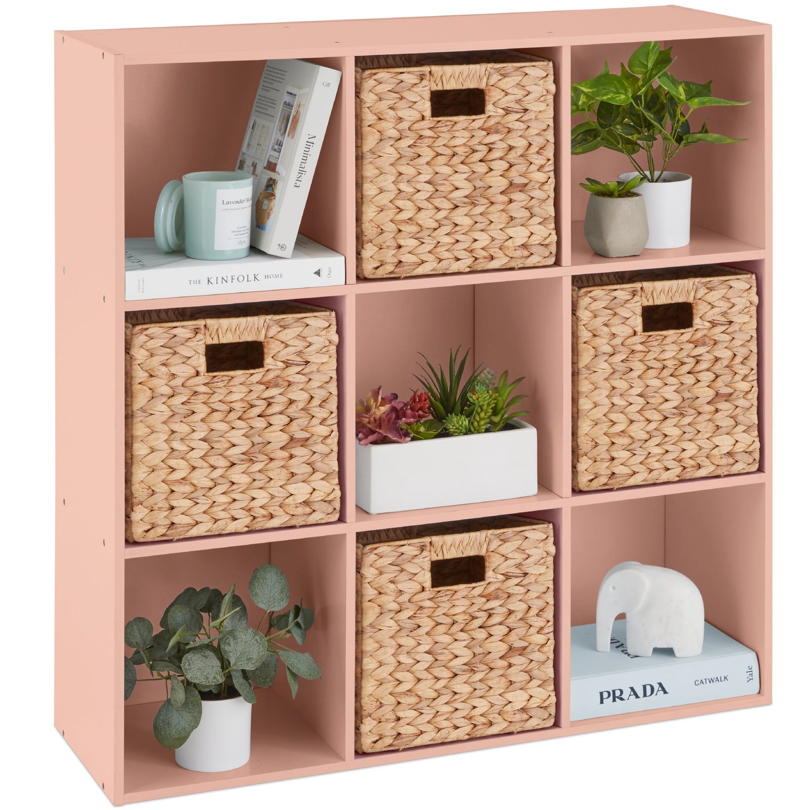 9-Cube Bookshelf. 13.5in Storage Display w/ Removable Panels. Customizable