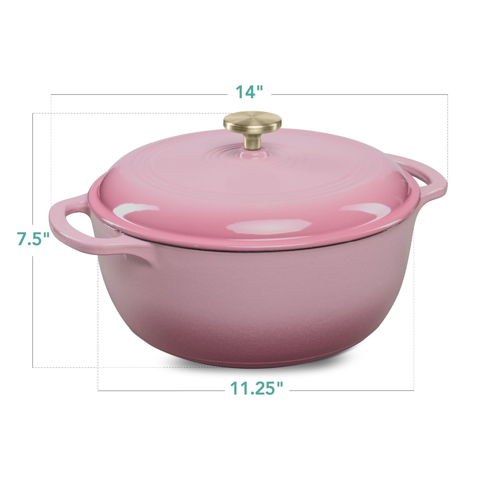 Cast-Iron Dutch Oven Kitchen Cookware w/ Enamel. Handles - 6qt - Image 7