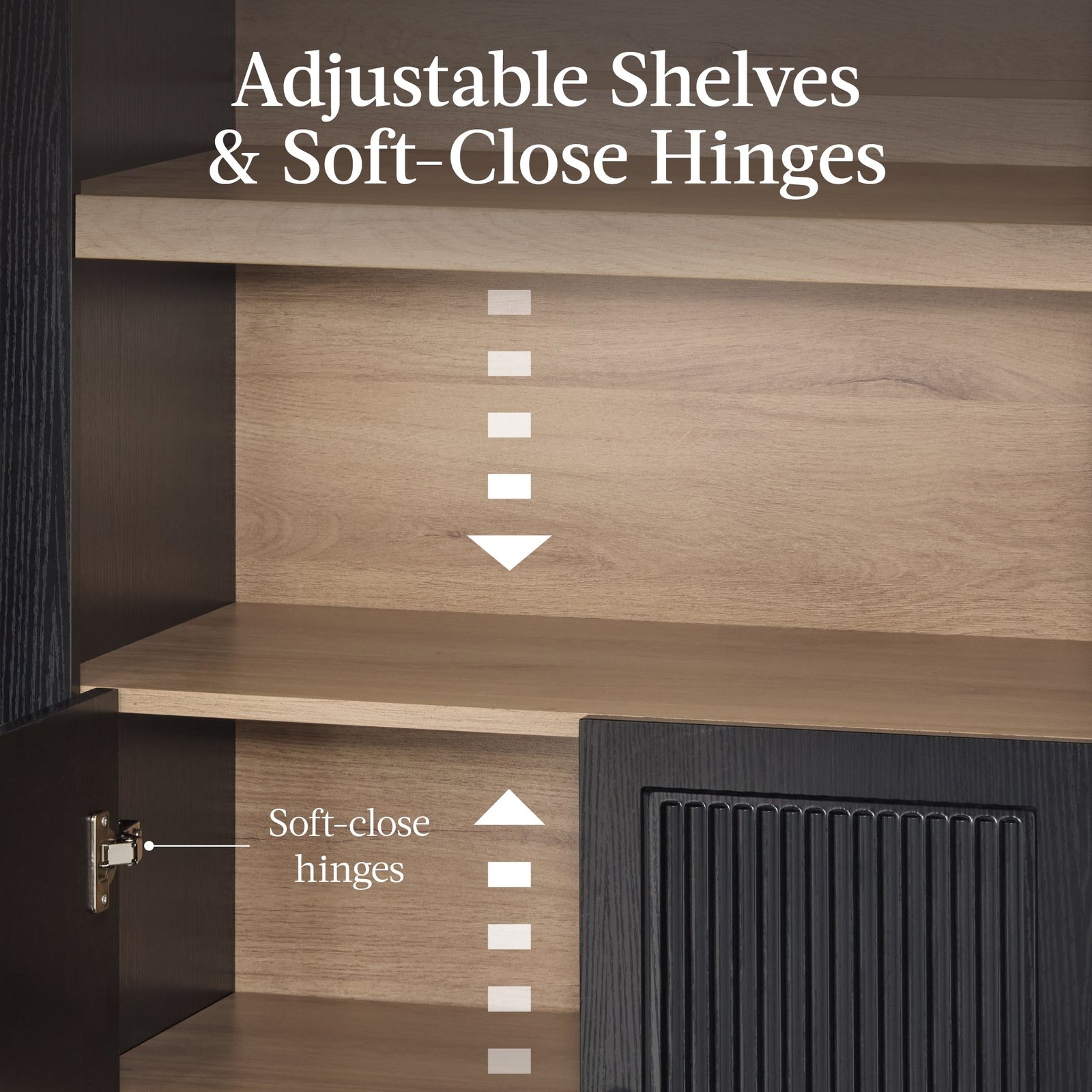 72 Tall Arched Pantry Cabinet w/ Doors. 5-Tier Storage Cabinet w/ Shelves - Image 8