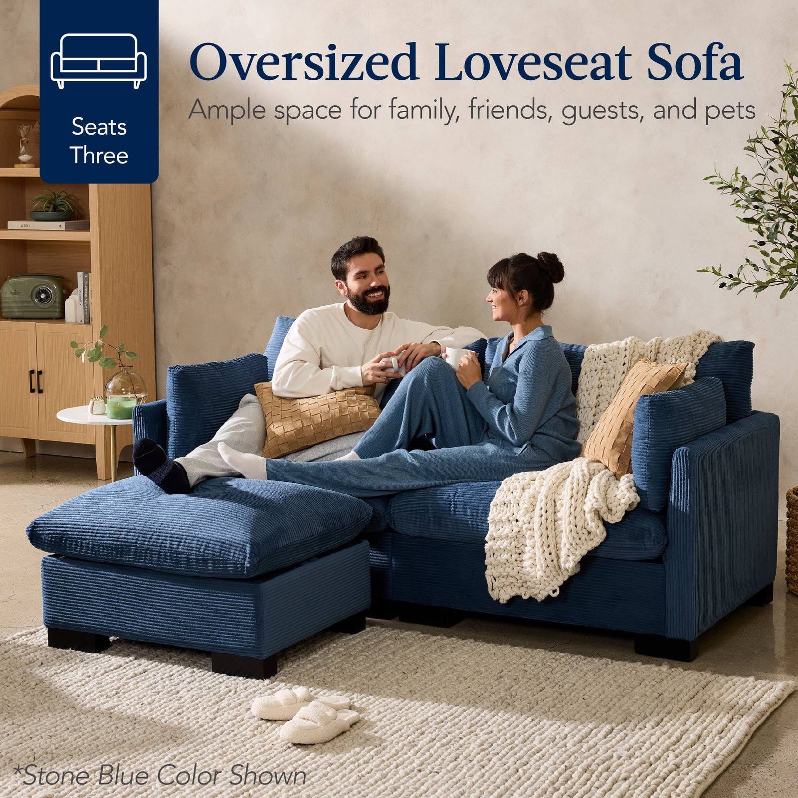 Modular Sectional Pillowtop Sofa w/ Ottoman & Storage 82in - Image 3