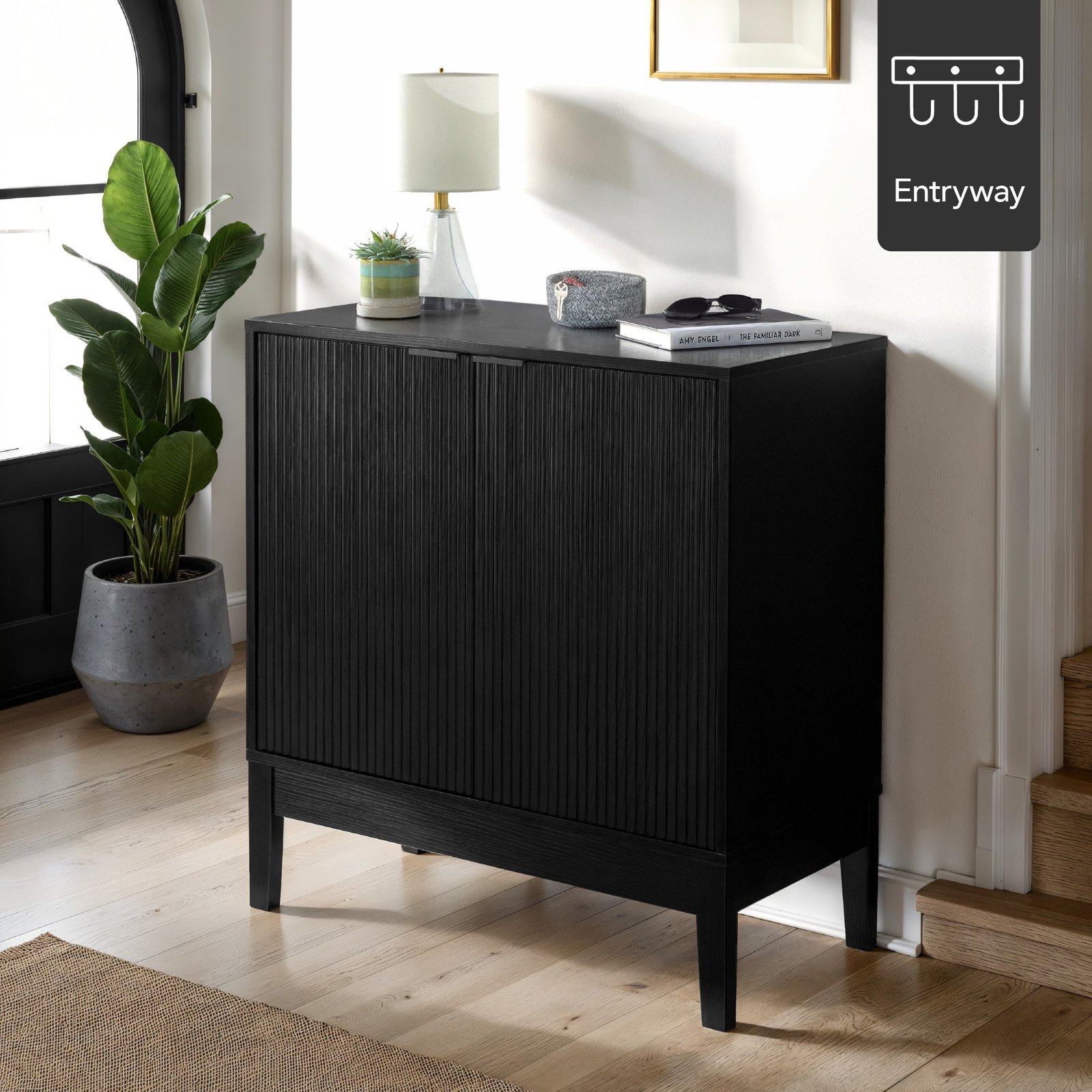 2-Door Reeded Storage Cabinet. Accent Furniture. Sideboard - Image 7